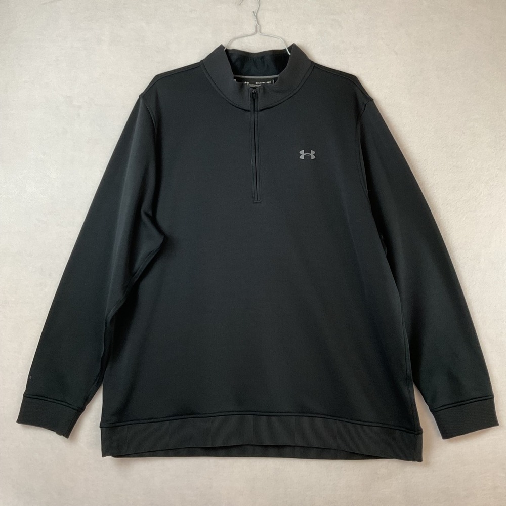 Under Armour Mens 3XL ColdGear Storm Black Quarter Zip Pullover Sweatshirt #2